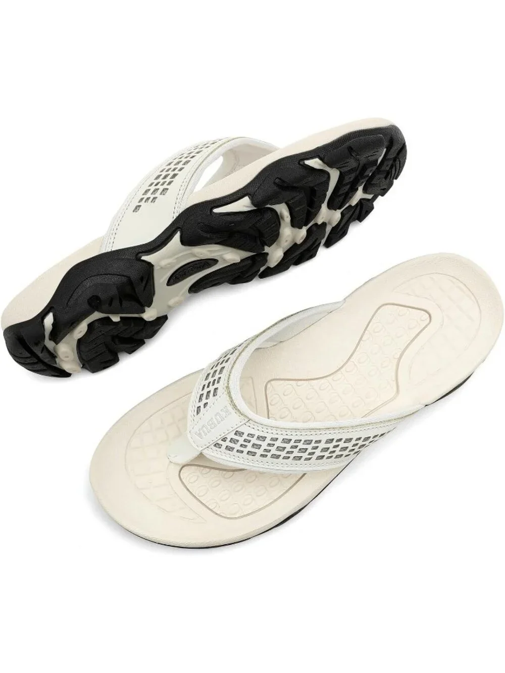 Men's White Beach Flip-Flops Water Casual Outdoor Athletic Thong Sandal Slipper